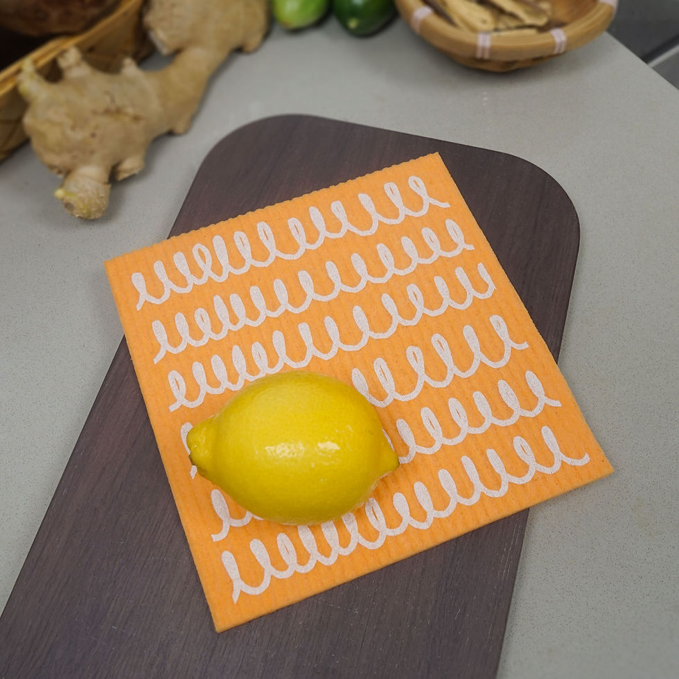 縮圖：Minimalist Warmth Orange Cellulose Sponge Cloth (Wave)