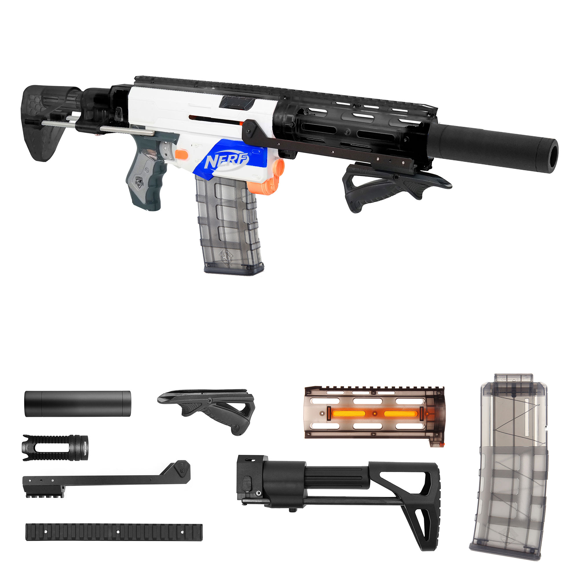Worker PDW Honey Badger Kit for Nerf Retaliator