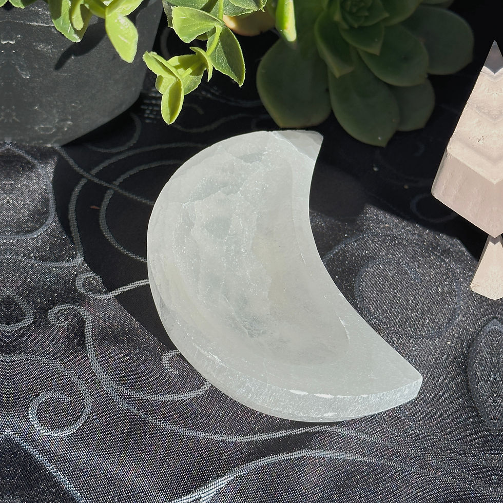 Selenite moon bowls