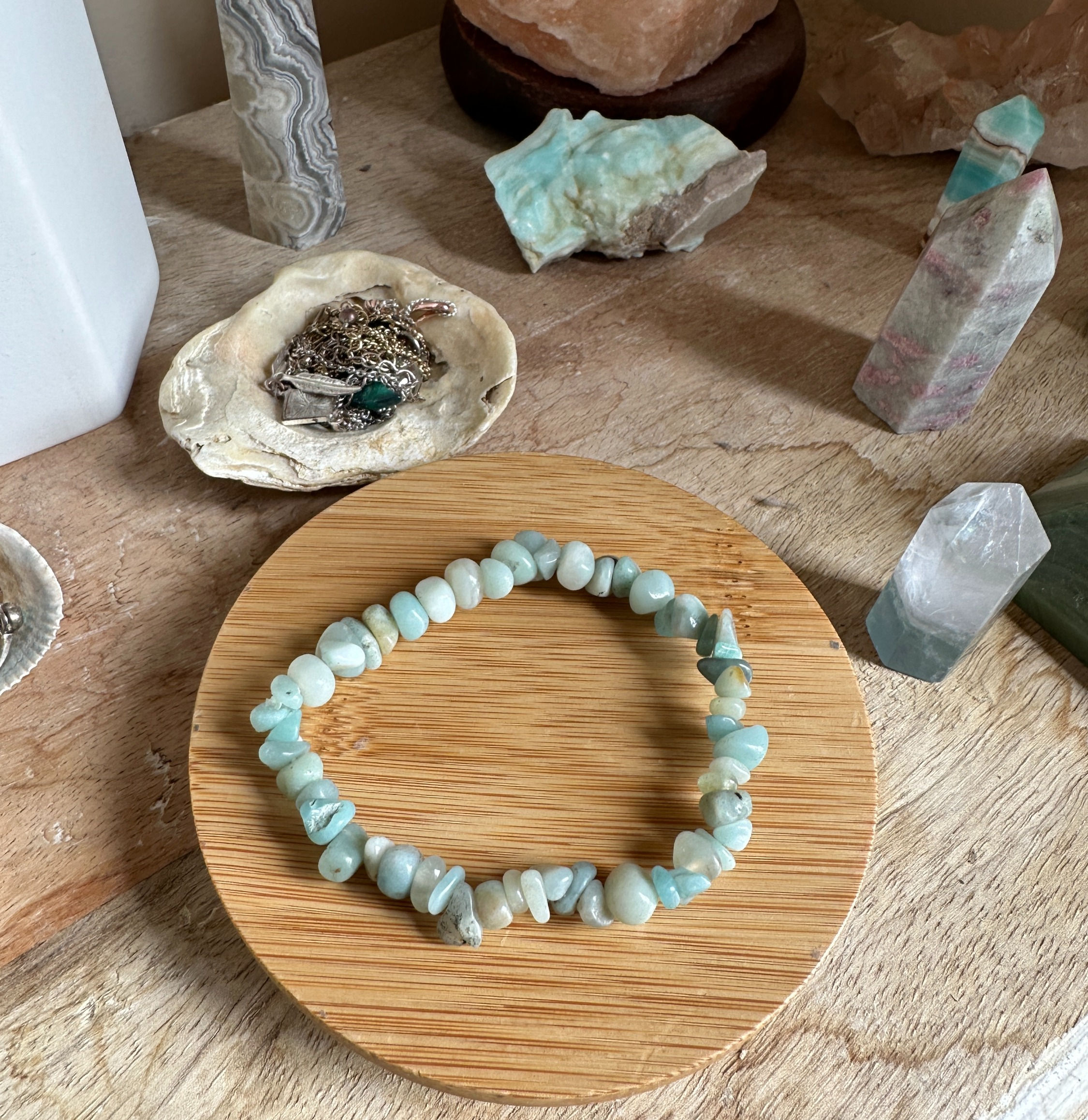 Amazonite chip bracelet