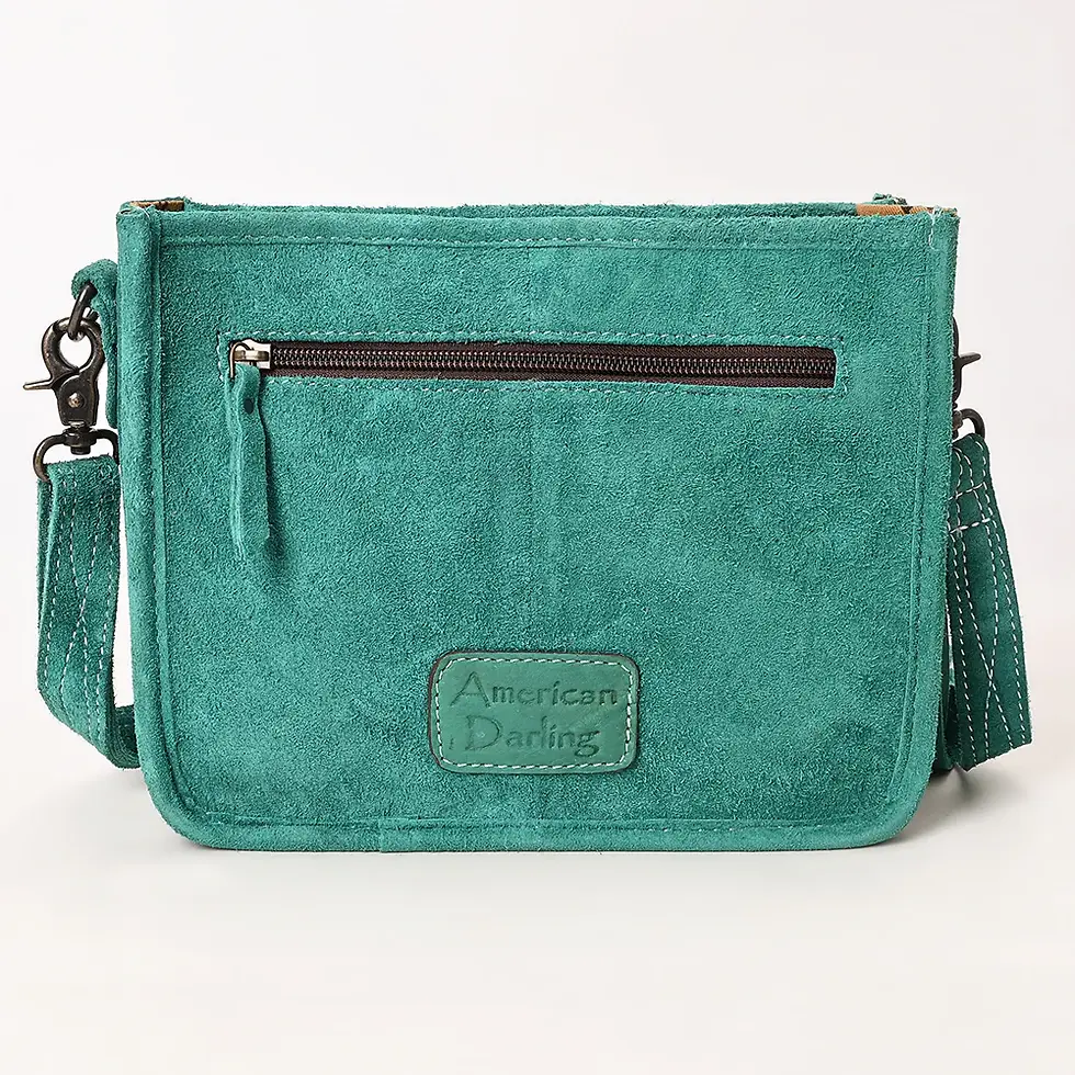 Thumbnail: Teal Suede Crossbody Bag