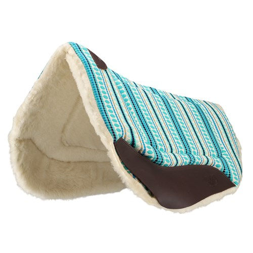 Fort Worth Barrel Contoured Saddle Pad - 28" x 34" Turquoise