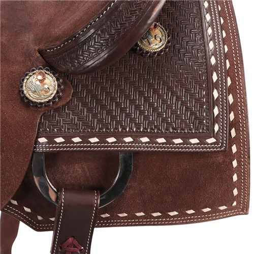 Thumbnail: Fort Worth Cowhorse Rough Out Saddle - Chocolate