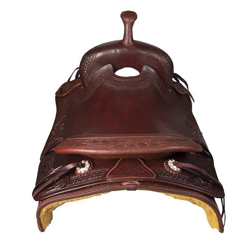 Thumbnail: Fort Worth Cutting Saddle - Floral Tooled