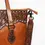 Thumbnail: Hand-Tooled Full Leather Western Tote Bag with Floral Strap - Chestnut Brown