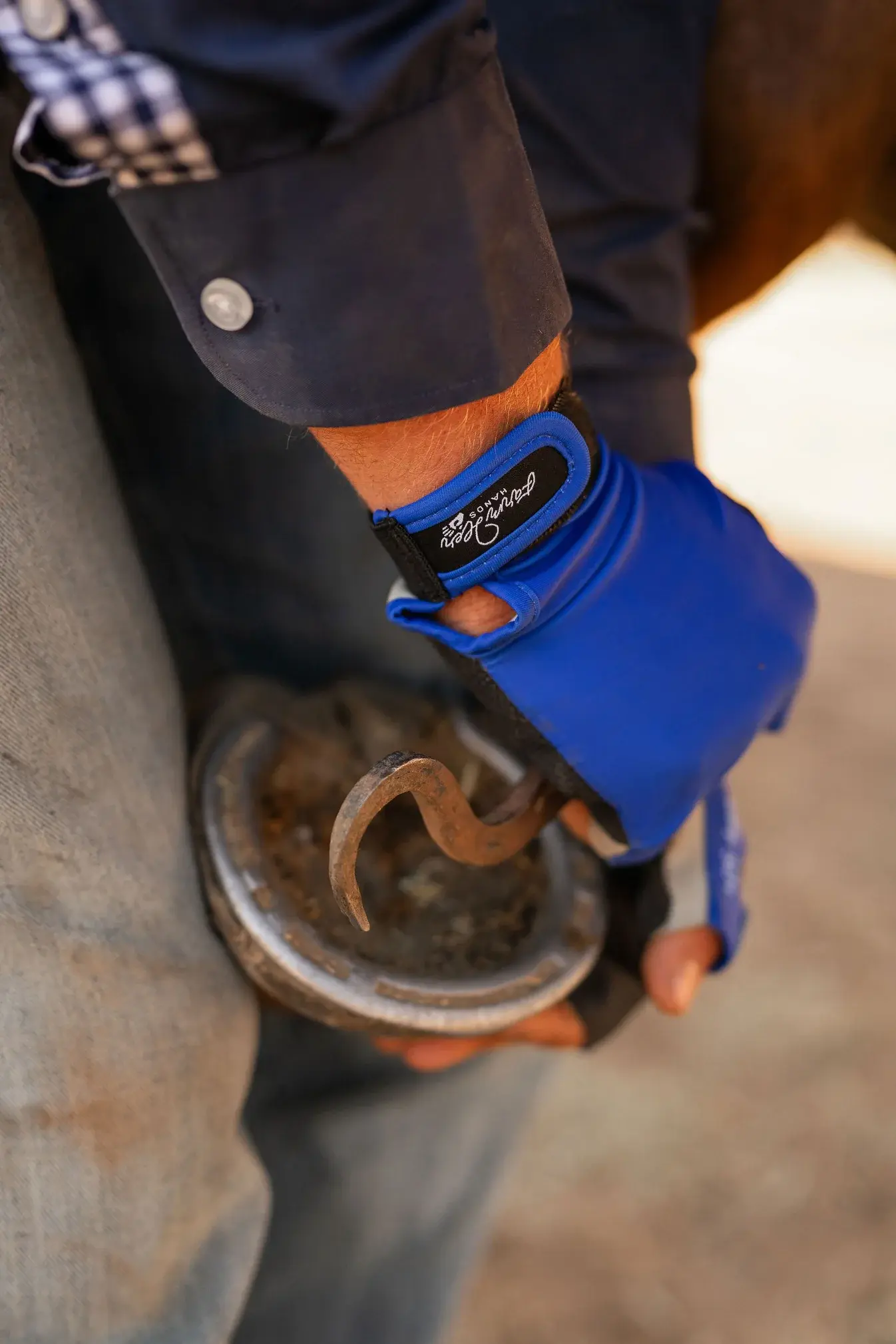 The Staple Blue UPF50+ Gloves