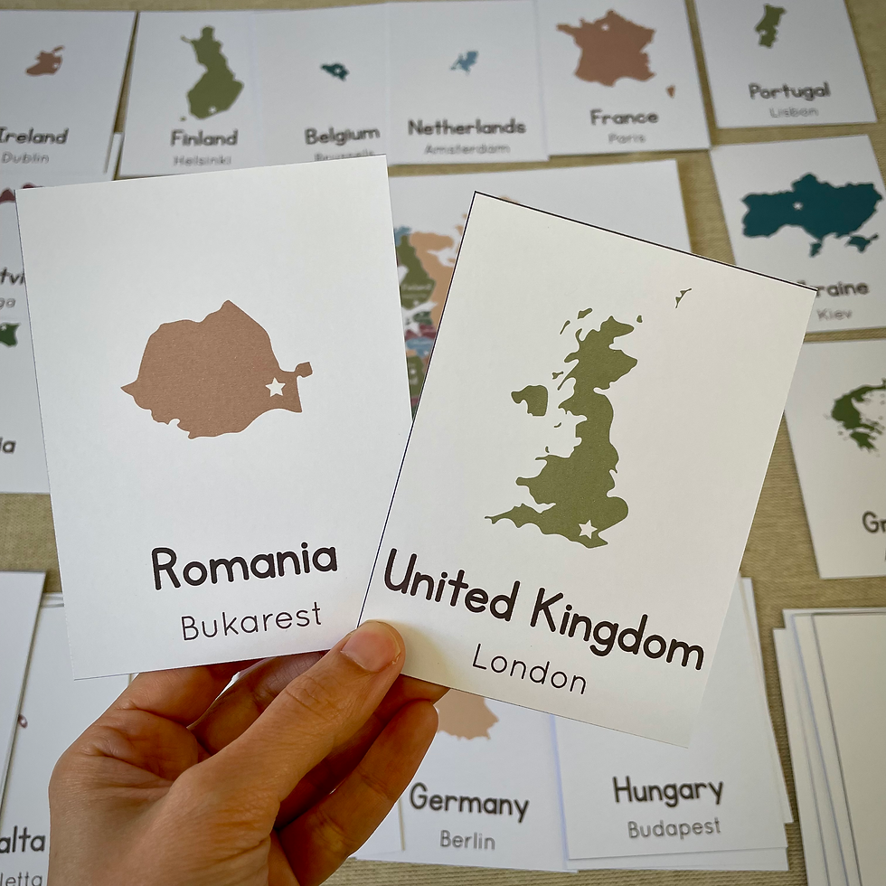 Thumbnail: Europe Country cards and map