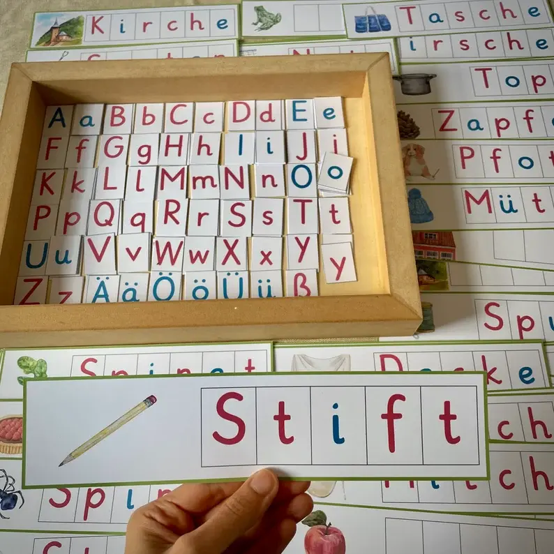 Thumbnail: Wörter legen. Anlaute Karten für Bewegliches Alphabet. Phonogramme.