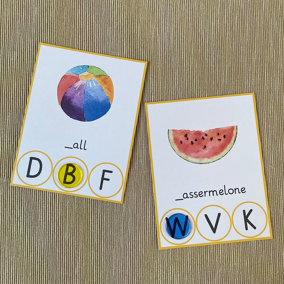 Thumbnail: Klammerkarten Anlaute. Sommer druckbare Vorlagen Kindergarten.