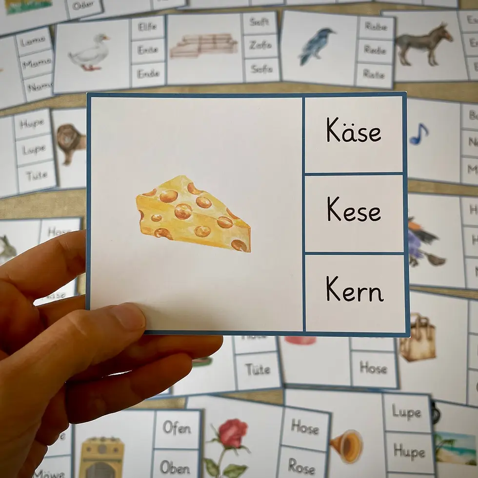 Thumbnail: Montessori lesen Klammerkarten. Erste Wörter Kinder.