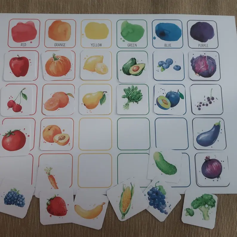 Thumbnail: Color sorting printable toddler. Montessori matching activity.