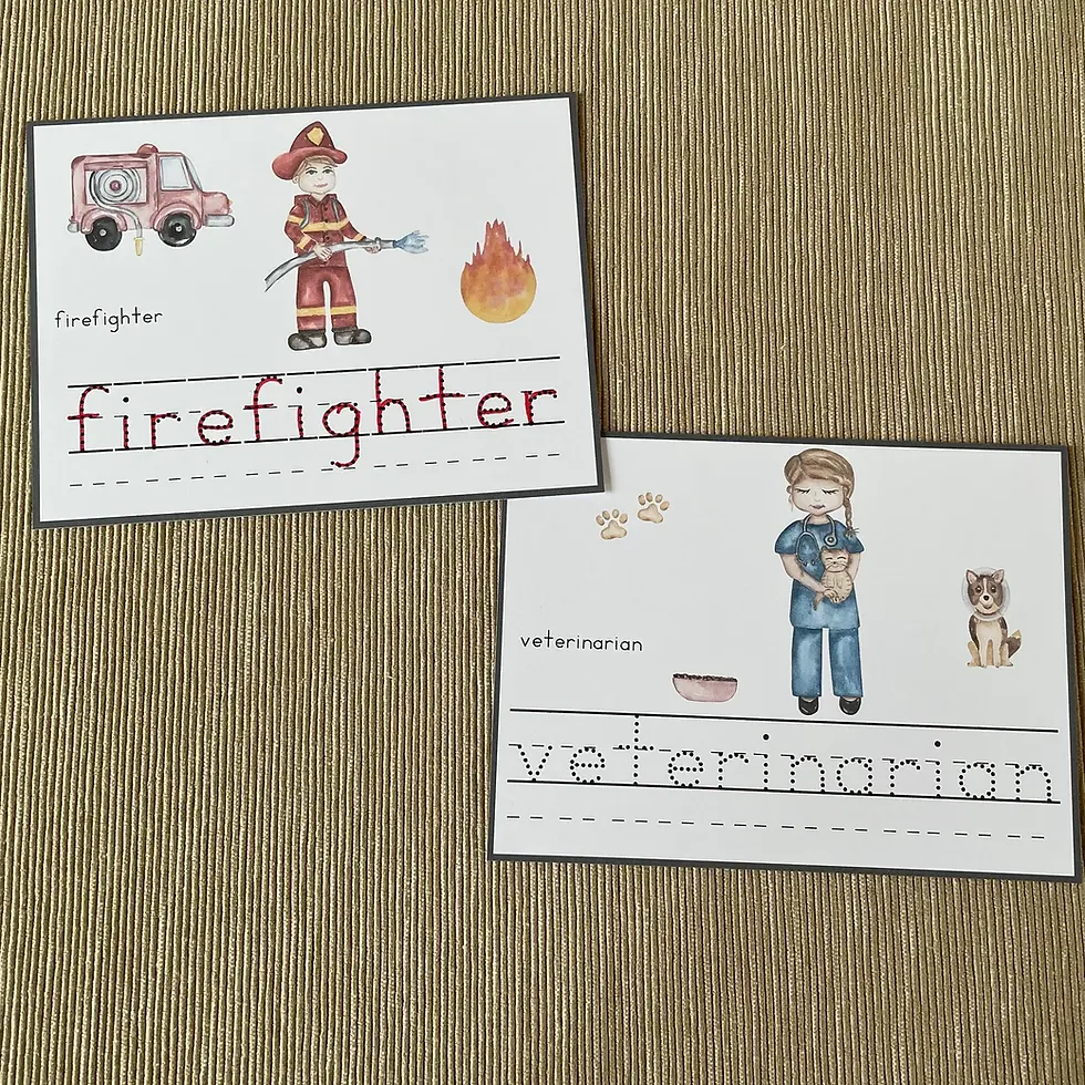 Thumbnail: Occupations cards PDF download Tracing. Handwriting worksheets preschool and kindergarten