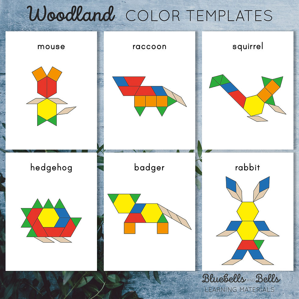 Thumbnail: Woodland animals Pattern block templates