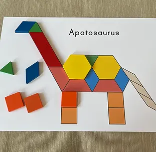 Dinosaur pattern blocks templates free printable PDF