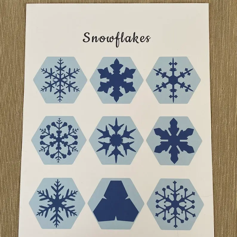 Thumbnail: Snowflakes preschool activity shadow matching