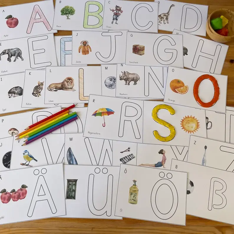 Thumbnail: Buchstaben zum Ausmalen. Druckbare Knetmatten Kinder.