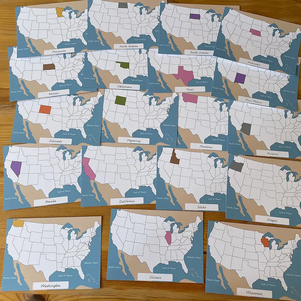 Thumbnail: Montessori USA States Maps and cards