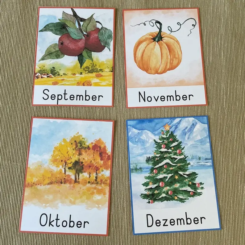 Thumbnail: Monate des Jahres Bildkarten und Poster