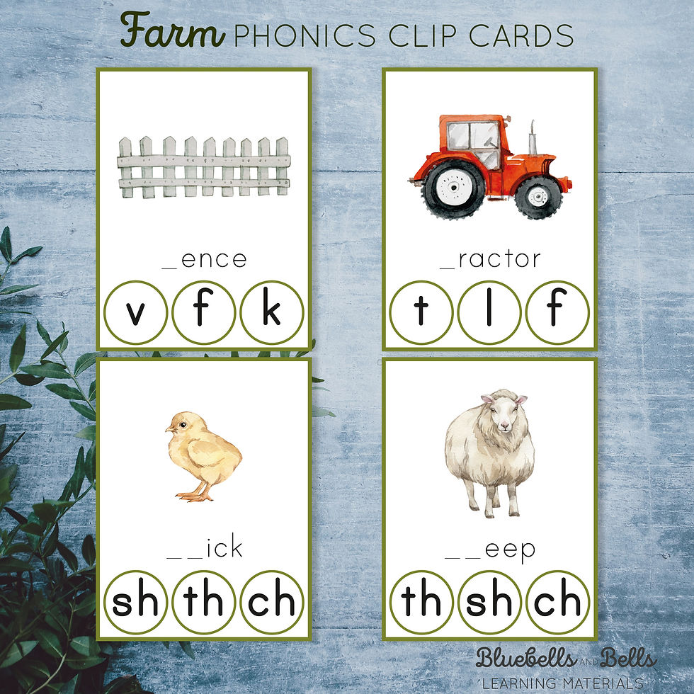 Thumbnail: Farm preschool printable Beginning sound Clip cards