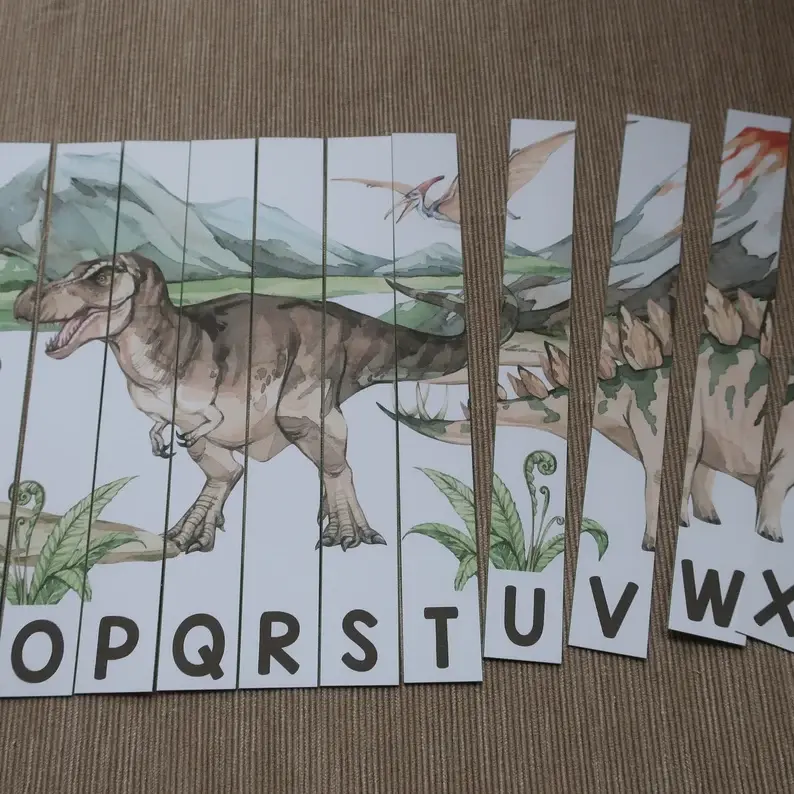 Thumbnail: Dinosaur puzzle Alphabet sequence A-Z.