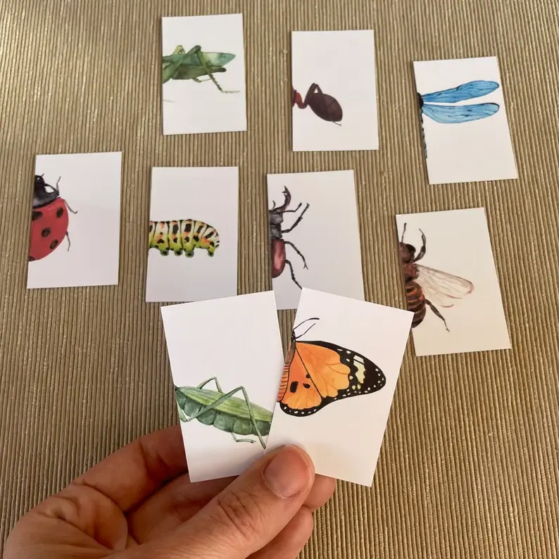 Thumbnail: Toddler printable Insects puzzle Halves matching