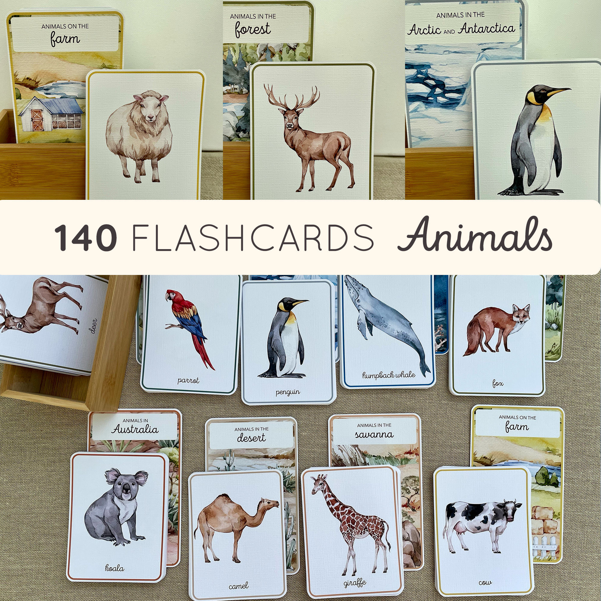Farm animal flashcards, Animal habitats