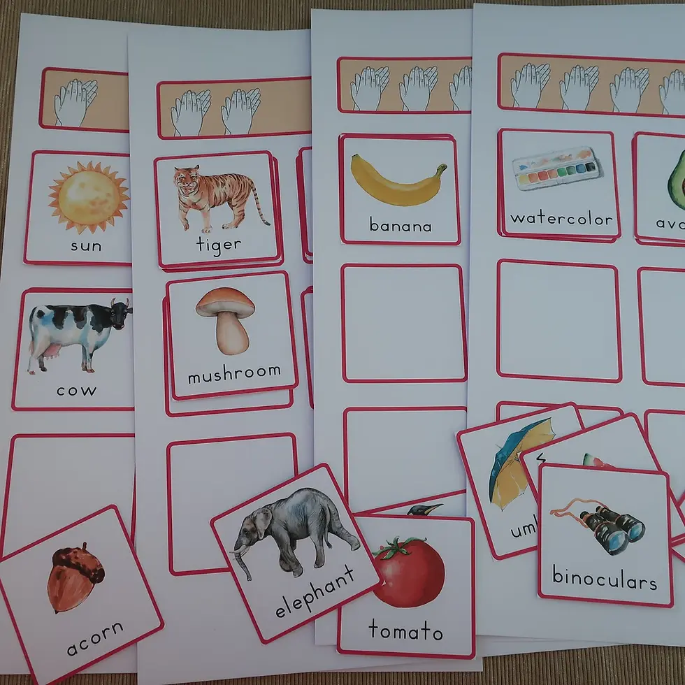 Thumbnail: Syllable printable Sorting activity