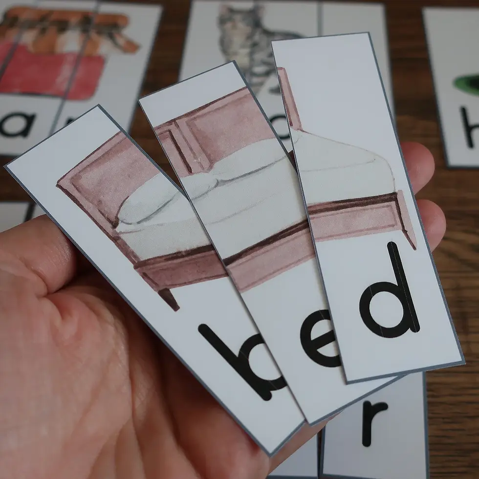 Thumbnail: Montessori toddler  printable CVC Word puzzles