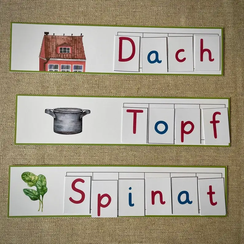 Thumbnail: Wörter legen. Anlaute Karten für Bewegliches Alphabet. Phonogramme.