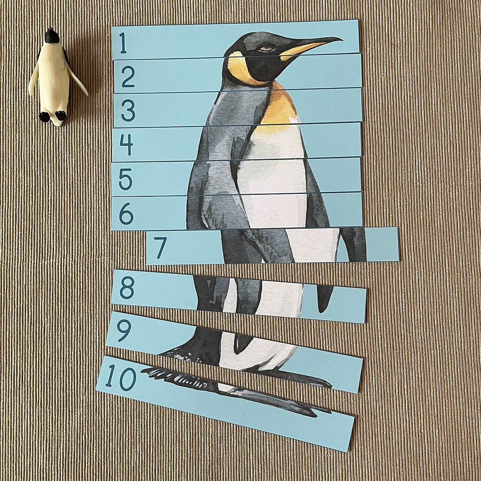 Thumbnail: Arctic  animals preschool printable Number puzzles