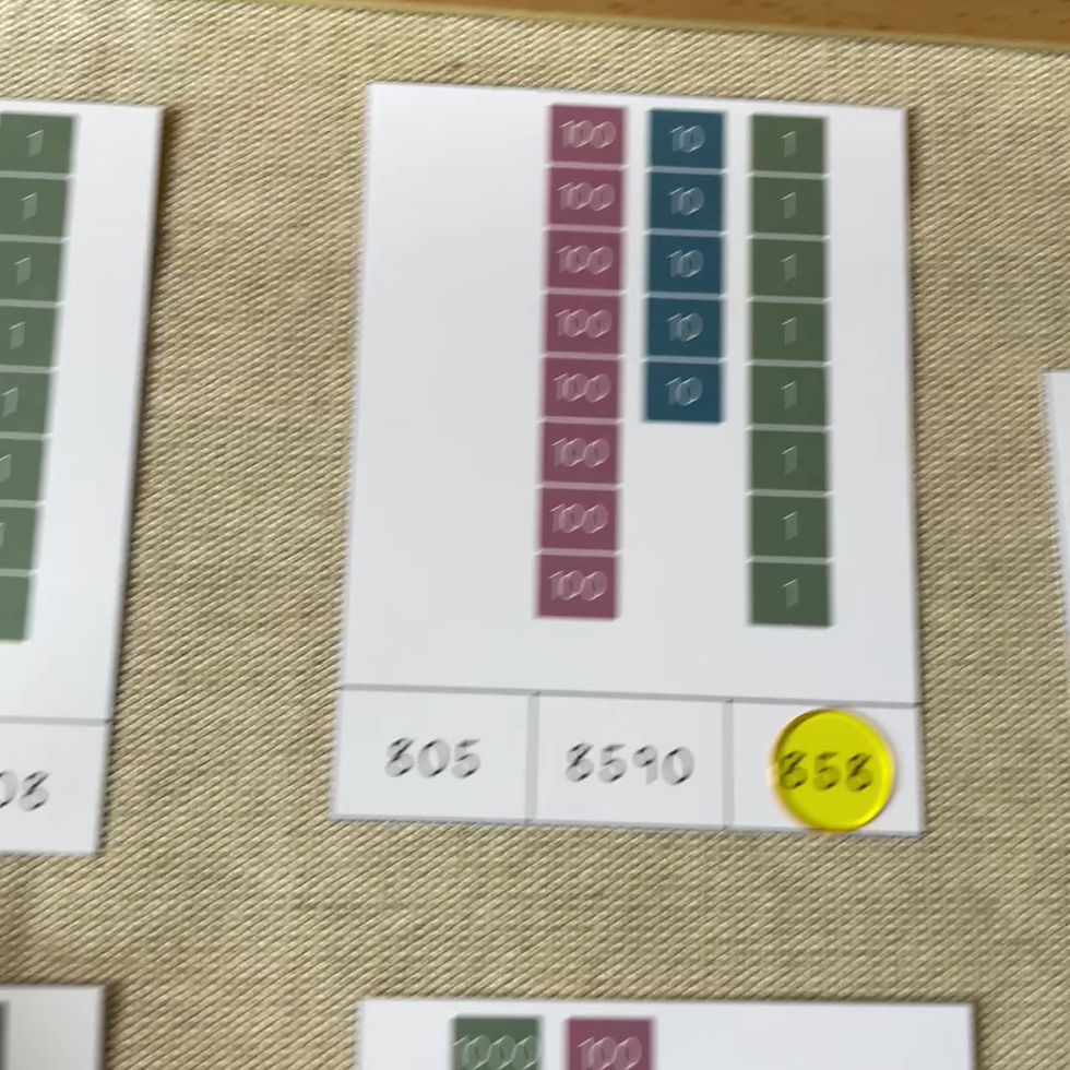 Stamp game Place value Clip cards.