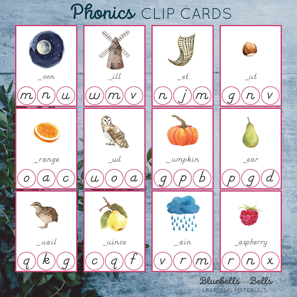 Thumbnail: Phonics preschool Clip cards