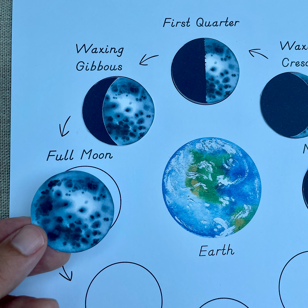 Thumbnail: Phases of the Moon Montessori printable Nomenclature cards and Control chart