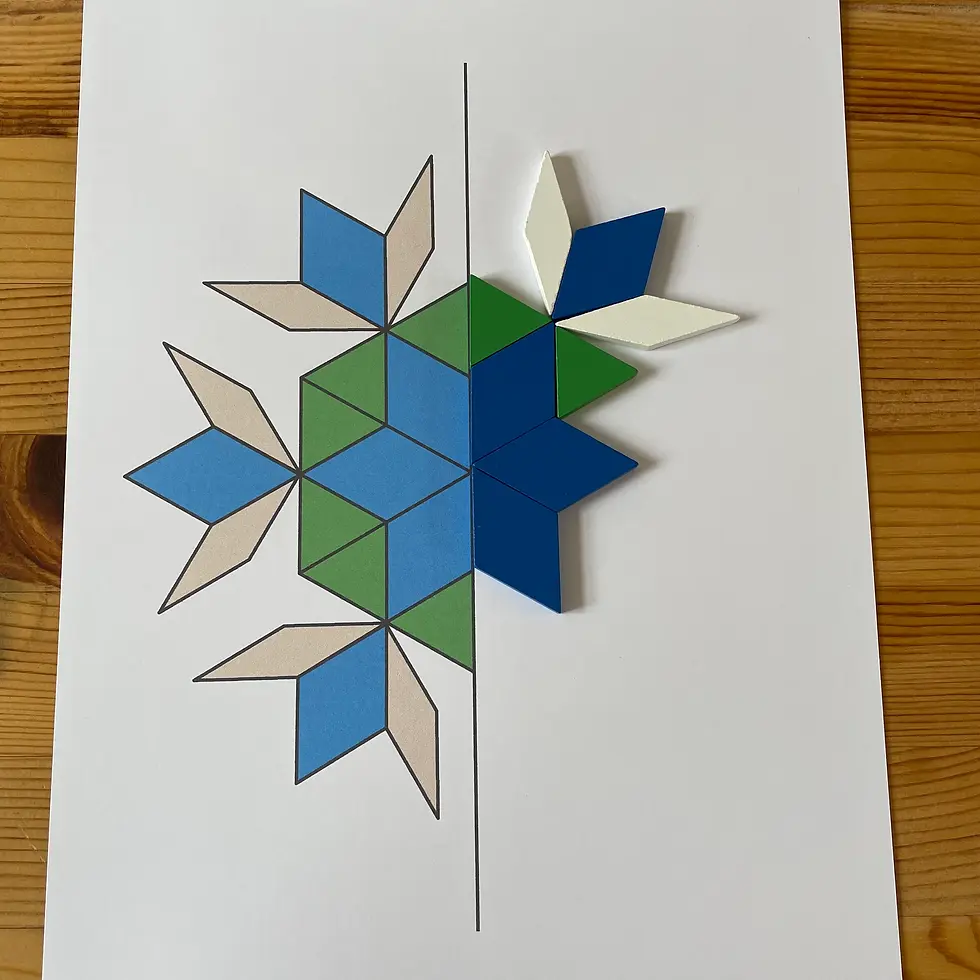 Thumbnail: Flowers Symmetry Pattern blocks templates