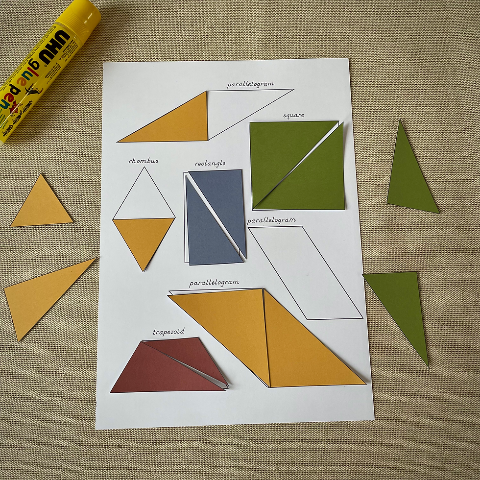 Thumbnail: Montessori Constructive triangles 1 Extension printable Cut and paste activity
