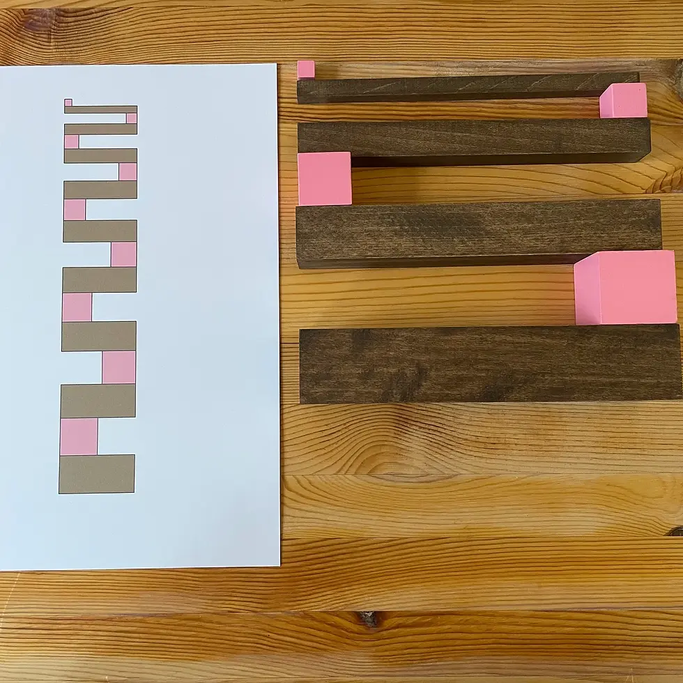 Thumbnail: Montessori Pink tower Brown stair printable Patterns