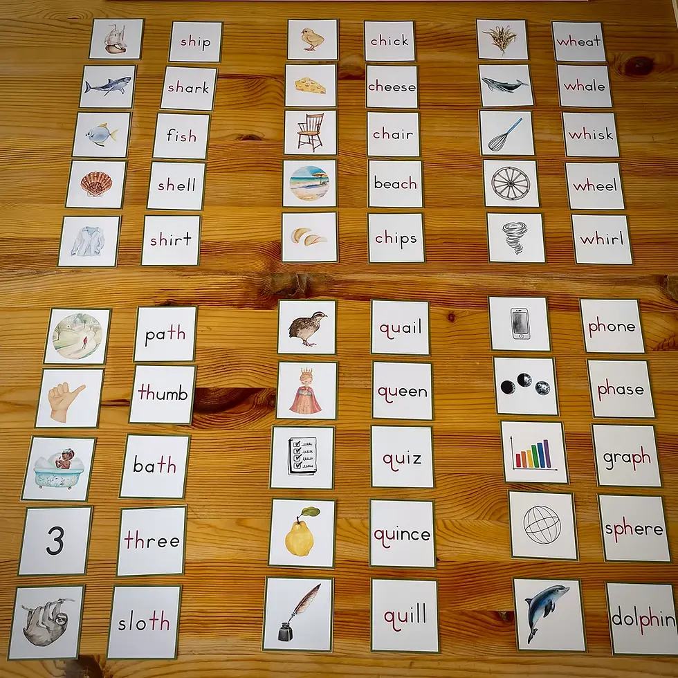 Thumbnail: Consonant digraphs cards Picture and word Matching