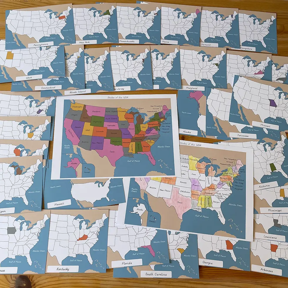 Thumbnail: Montessori USA States Maps and cards
