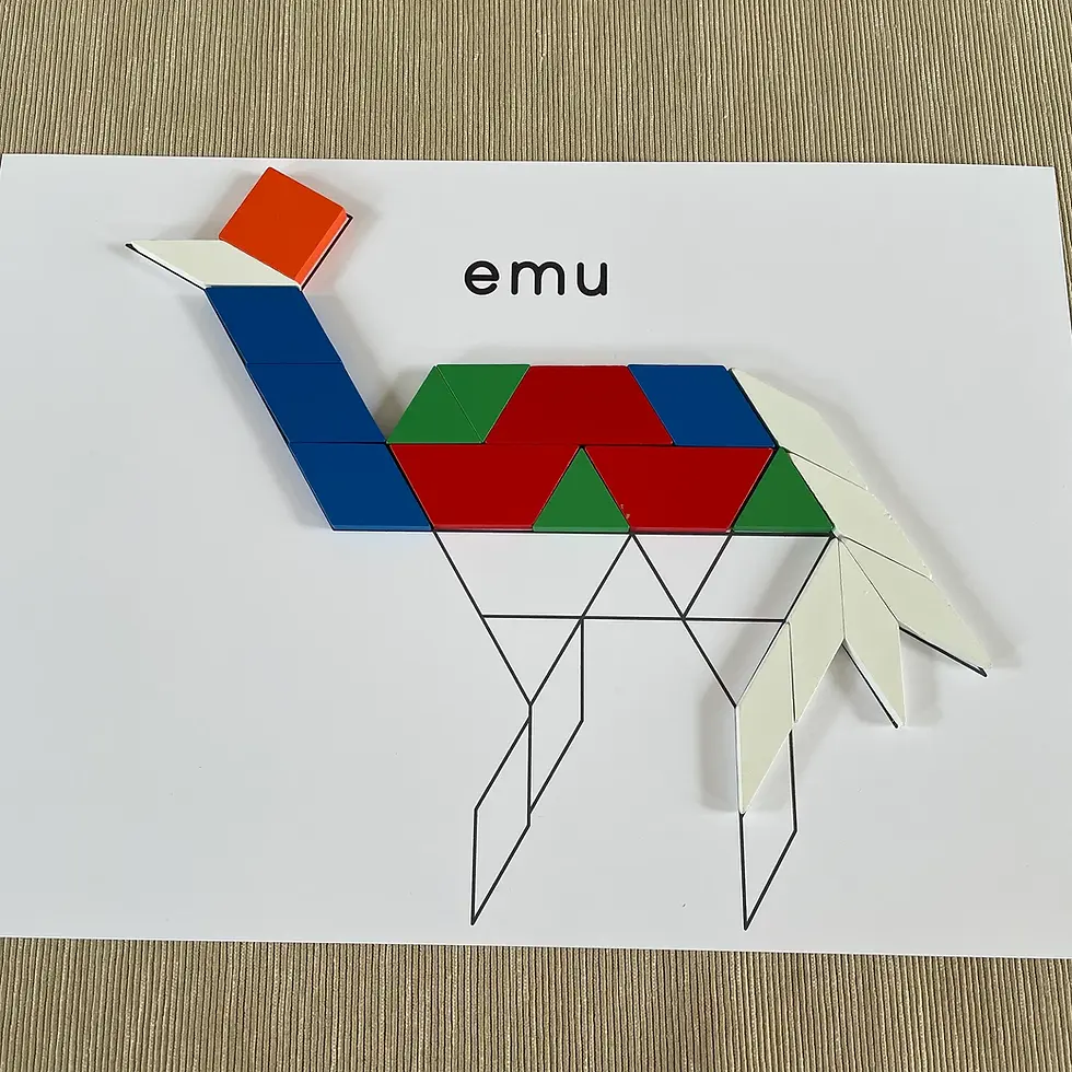 Thumbnail: Australia animals Pattern blocks templates. Black and white version included