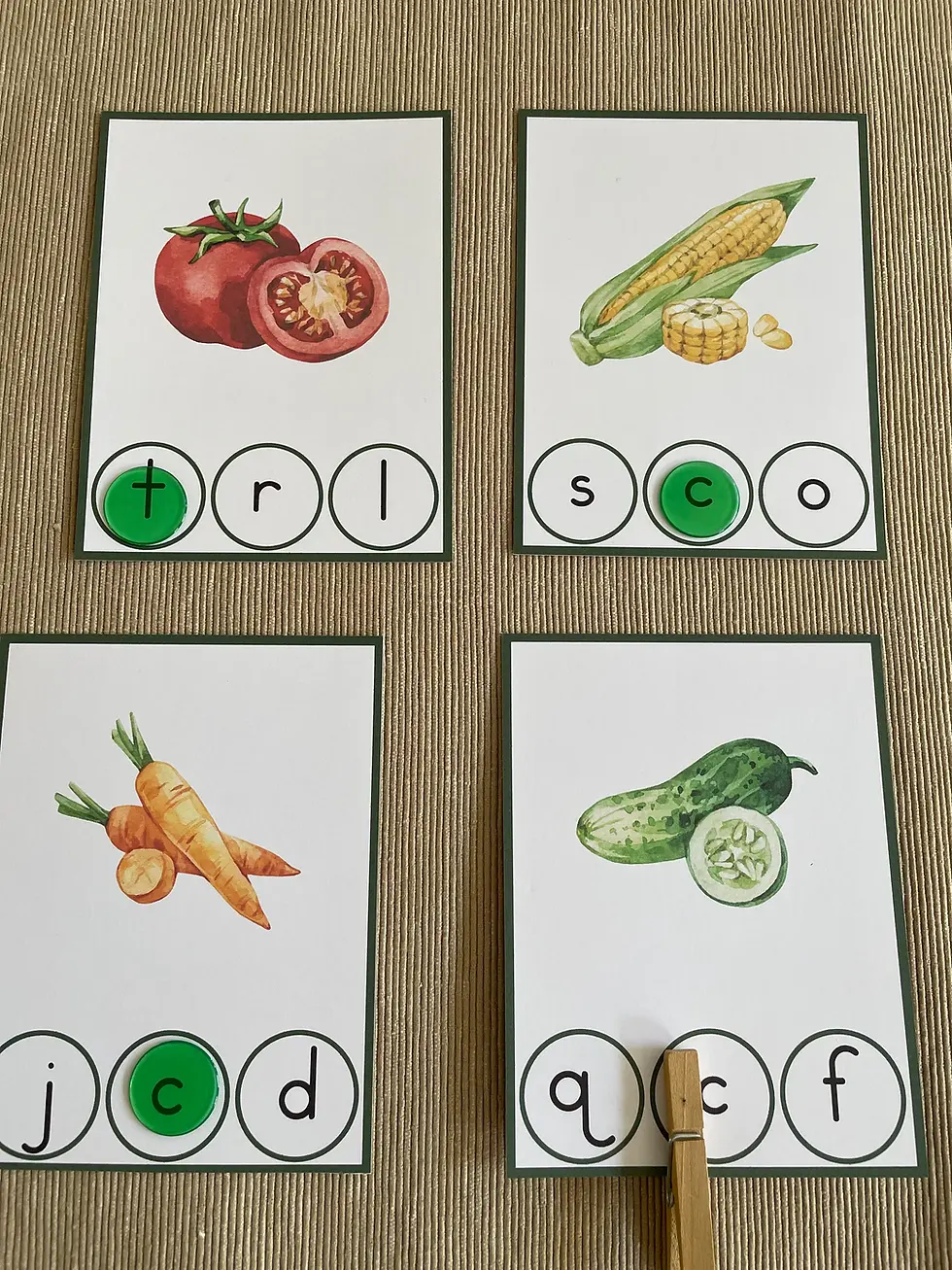 Thumbnail: Vegetables Initial sound Clip cards