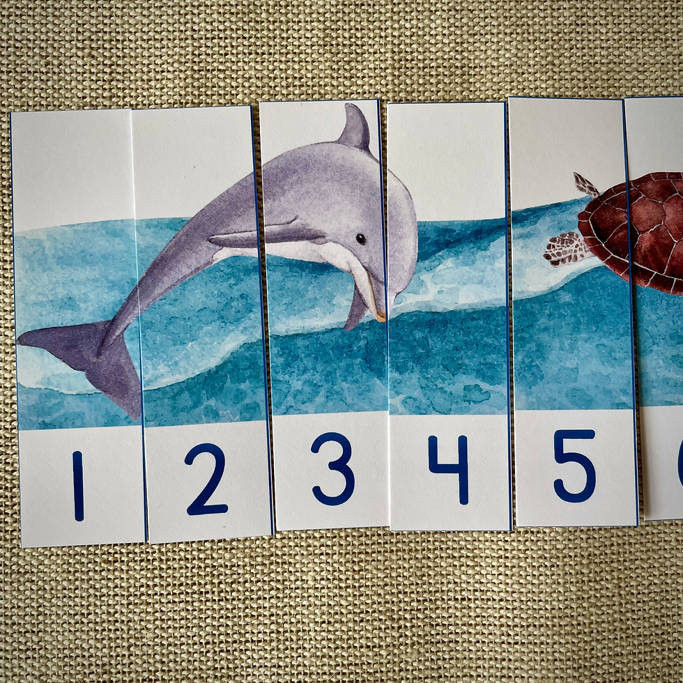 Thumbnail: Ocean preschool printable puzzle Number sequence 1-10