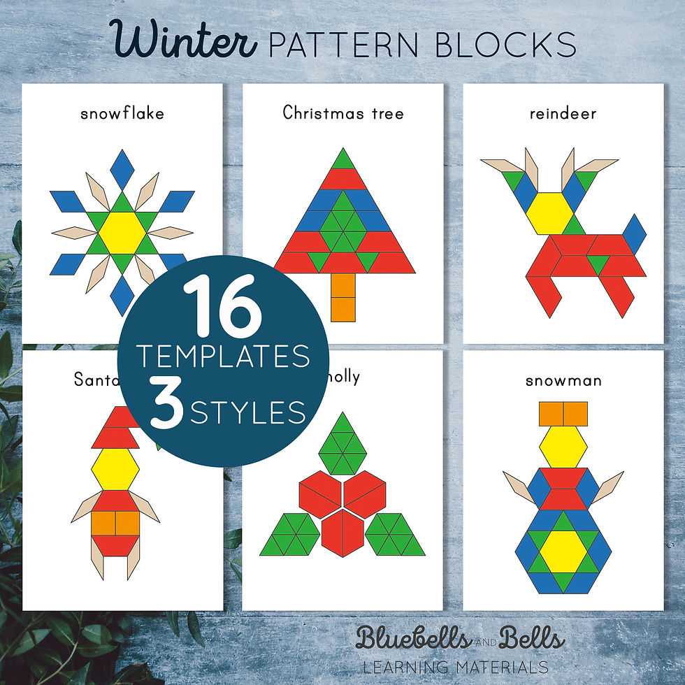 Winter Pattern blocks templates