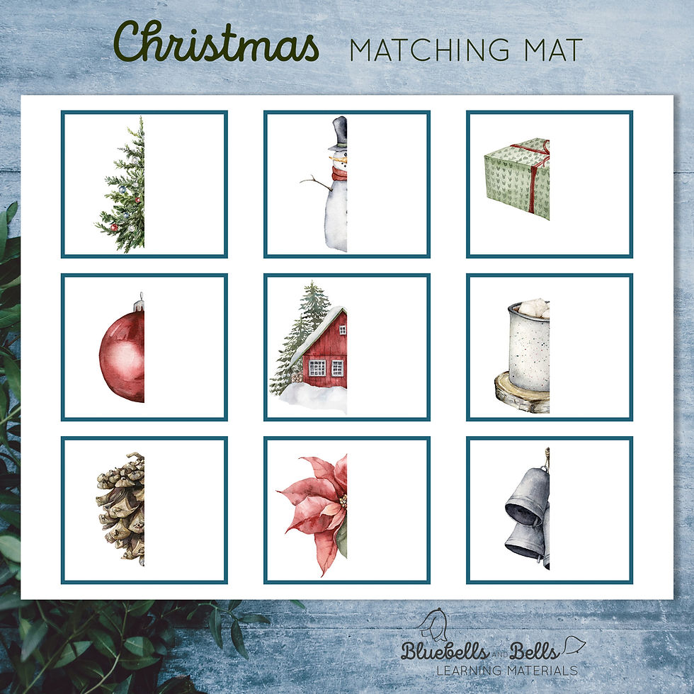 Christmas puzzle printable Toddler. Montessori winter activity.