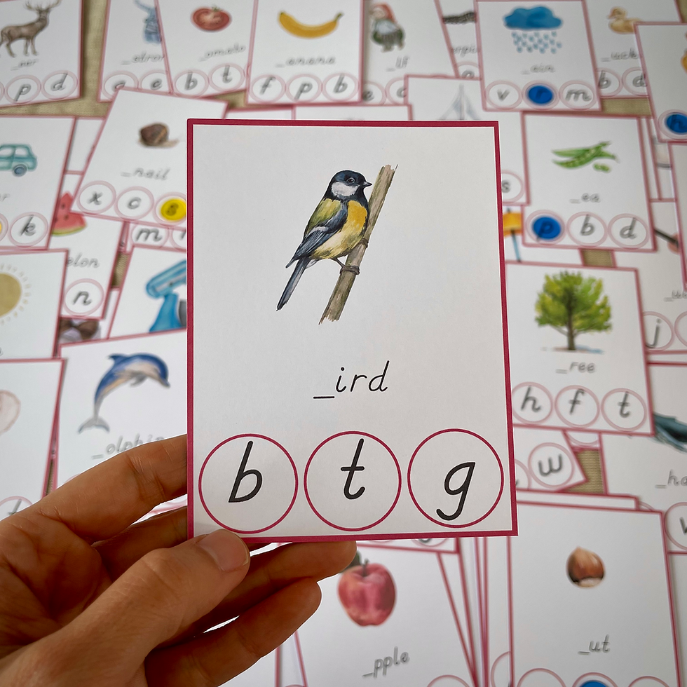 Thumbnail: Phonics preschool Clip cards. Beginning sound cards.