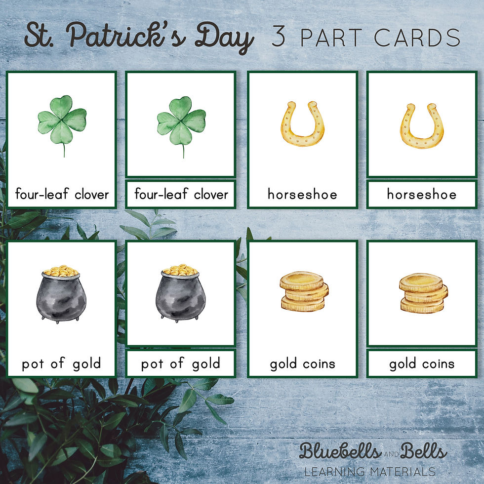 Thumbnail: St. Patrick's Day Montessori printable Three part cards