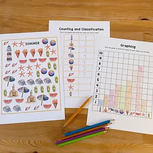 Summer graphing worksheets free printable PDF