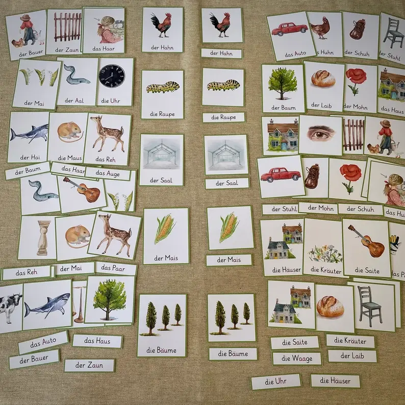 Thumbnail: Montessori Anlaute Phonogramme 3-teilige Karten