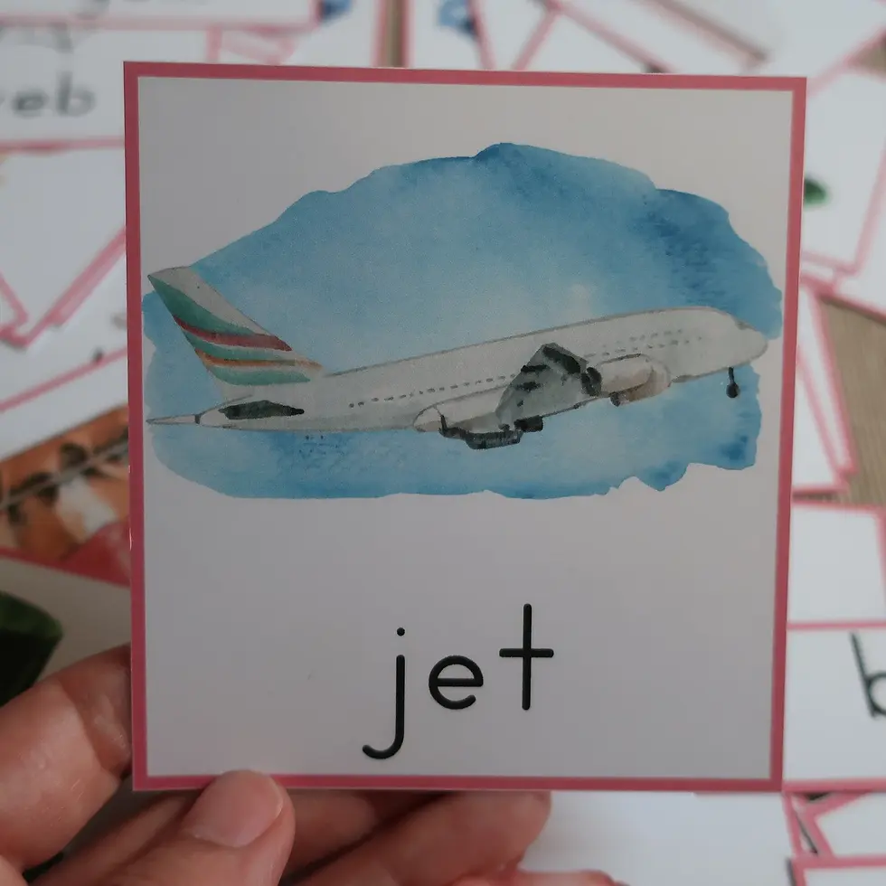 Thumbnail: Montessori CVC Words 3- part cards