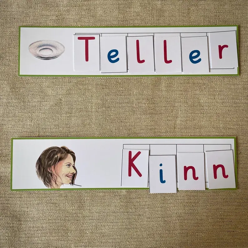 Thumbnail: Wörter legen Montessori bewegliches Alphabet. Doppelkonsonanten Phonogramme