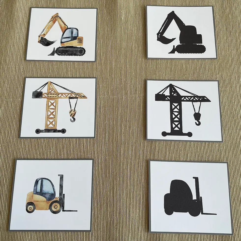 Thumbnail: Toddler printable Construction Shadow matching cards